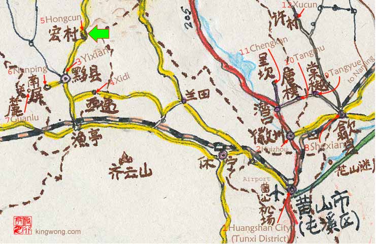 location map of Hongcun