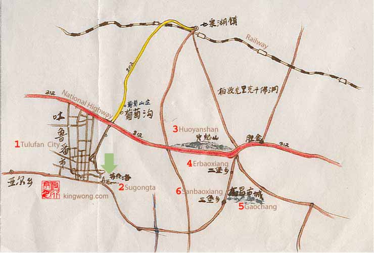 location map of Sugongta (Emin Minaret)