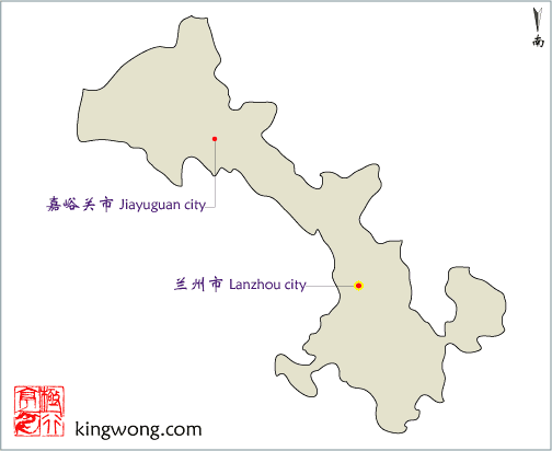 map of Gansu province