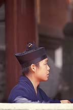 武当山 Wudangshan -- Head of a young Daoist practitioner